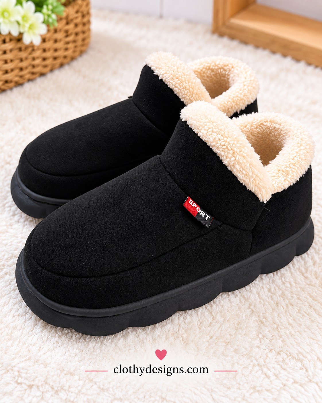 Cozy Fuzzy Winter Slippers for Women – Soft Plush Warm Indoor & Outdoor House Shoes